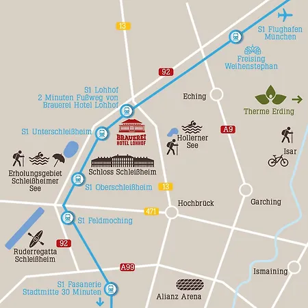 Hotel Brauerei Lohhof Im Muenchner Norden, Direkt An Der S1, Naehe Vom Flughafen, Zentrum, A92, Allianz Arena, Ruderregatta Und Schiessanlage G- Hochbrueck Entfernt, Internationale Kueche
